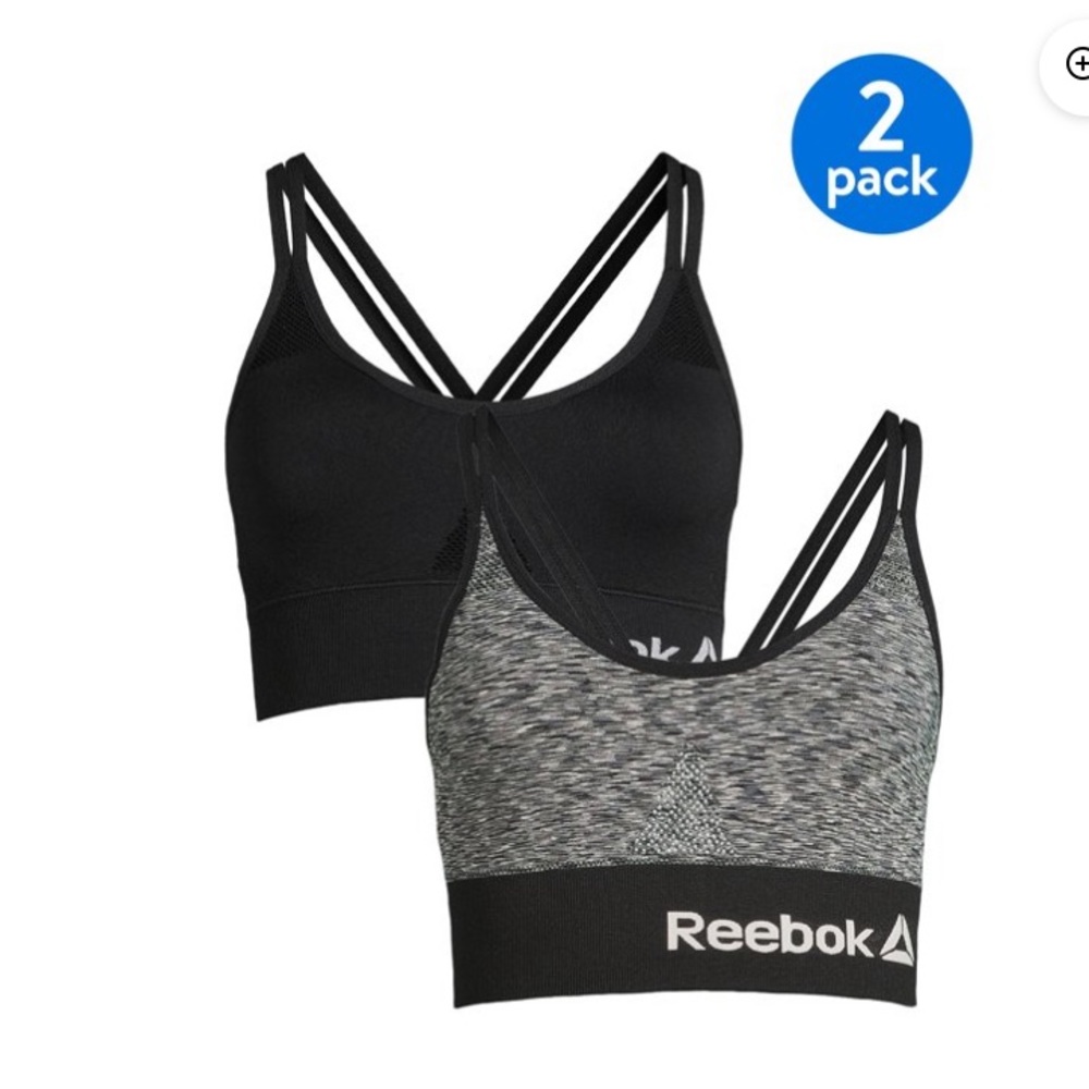 💜Reebok Women’s 2 Pack Strappy Bralettes